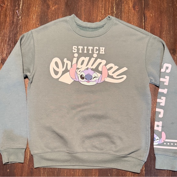 Disney Stitch Women's Gray Crew Neck Sweater - Picture 1 of 4